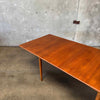 Mid Century Danish Modern Teak & Ashwood Dining Table With Two Leaves C. 1965