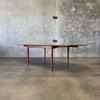 Mid Century Danish Modern Teak & Ashwood Dining Table With Two Leaves C. 1965
