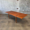 Mid Century Danish Modern Teak & Ashwood Dining Table With Two Leaves C. 1965