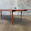 Mid Century Danish Modern Teak & Ashwood Dining Table With Two Leaves C. 1965