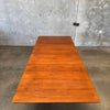 Mid Century Danish Modern Teak & Ashwood Dining Table With Two Leaves C. 1965
