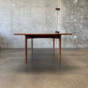 Mid Century Danish Modern Teak & Ashwood Dining Table With Two Leaves C. 1965