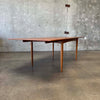 Mid Century Danish Modern Teak & Ashwood Dining Table With Two Leaves C. 1965