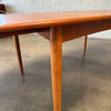 Mid Century Danish Modern Teak & Ashwood Dining Table With Two Leaves C. 1965