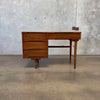 Mid Century Modern Walnut & Brass Desk by Stanley Furniture
