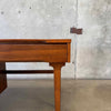 Mid Century Modern Walnut & Brass Desk by Stanley Furniture