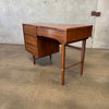 Mid Century Modern Walnut & Brass Desk by Stanley Furniture