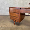 Mid Century Modern Walnut & Brass Desk by Stanley Furniture