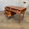 Mid Century Modern Walnut & Brass Desk by Stanley Furniture