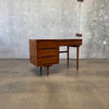 Mid Century Modern Walnut & Brass Desk by Stanley Furniture