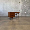 Mid Century Modern Walnut & Brass Desk by Stanley Furniture