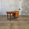 Mid Century Modern Walnut & Brass Desk by Stanley Furniture