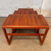 Solid Teak Vintage Danish Hand Sculpted Nesting Tables Set of 3
