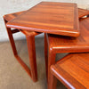 Solid Teak Vintage Danish Hand Sculpted Nesting Tables Set of 3
