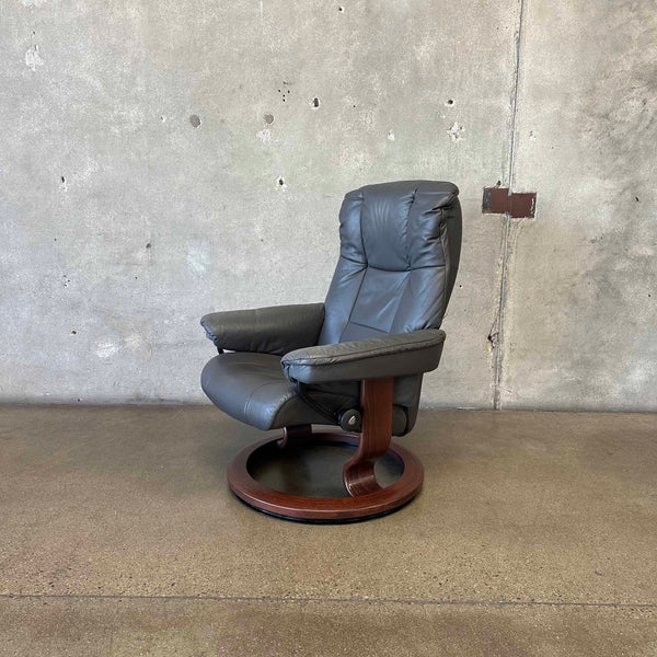 Grey Leather Ekornes Recliner