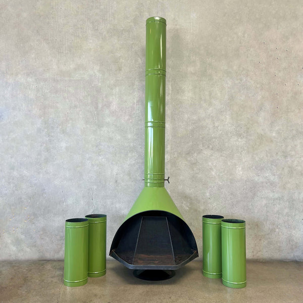 Mid Century Modern Rare Green Majestic "Firehood" Fireplace