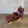 Ekornes Leather Lounge Chair & Ottoman