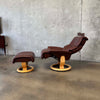 Ekornes Leather Lounge Chair & Ottoman