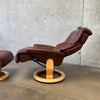 Ekornes Leather Lounge Chair & Ottoman