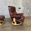 Ekornes Leather Lounge Chair & Ottoman