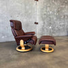 Ekornes Leather Lounge Chair & Ottoman