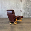 Ekornes Leather Lounge Chair & Ottoman