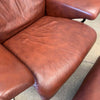 Ekornes Leather Lounge Chair & Ottoman