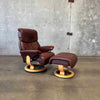 Ekornes Leather Lounge Chair & Ottoman