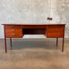 C. 1960's Vintage Danish Teak with Metal Pulls and Finished Back