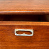 C. 1960's Vintage Danish Teak with Metal Pulls and Finished Back