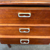 C. 1960's Vintage Danish Teak with Metal Pulls and Finished Back