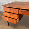 C. 1960's Vintage Danish Teak with Metal Pulls and Finished Back