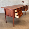C. 1960's Vintage Danish Teak with Metal Pulls and Finished Back