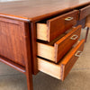 C. 1960's Vintage Danish Teak with Metal Pulls and Finished Back