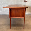 C. 1960's Vintage Danish Teak with Metal Pulls and Finished Back
