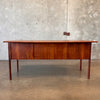 C. 1960's Vintage Danish Teak with Metal Pulls and Finished Back