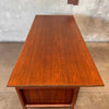C. 1960's Vintage Danish Teak with Metal Pulls and Finished Back