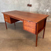 C. 1960's Vintage Danish Teak with Metal Pulls and Finished Back