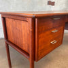 C. 1960's Vintage Danish Teak with Metal Pulls and Finished Back