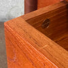 Solid Sculpted Danish Teak End Table by Drylund with Drawer