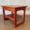 Solid Sculpted Danish Teak End Table by Drylund with Drawer