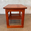 Solid Sculpted Danish Teak End Table by Drylund with Drawer