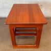 Solid Sculpted Danish Teak End Table by Drylund with Drawer