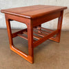Solid Sculpted Danish Teak End Table by Drylund with Drawer