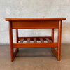 Solid Sculpted Danish Teak End Table by Drylund with Drawer
