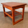 Solid Sculpted Danish Teak End Table by Drylund with Drawer