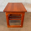 Solid Sculpted Danish Teak End Table by Drylund with Drawer