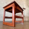 Solid Sculpted Danish Teak End Table by Drylund with Drawer