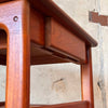 Solid Sculpted Danish Teak End Table by Drylund with Drawer