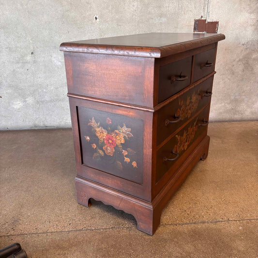 Rare & Early 1928 Monterey Furniture Old Wood Floral Dresser
